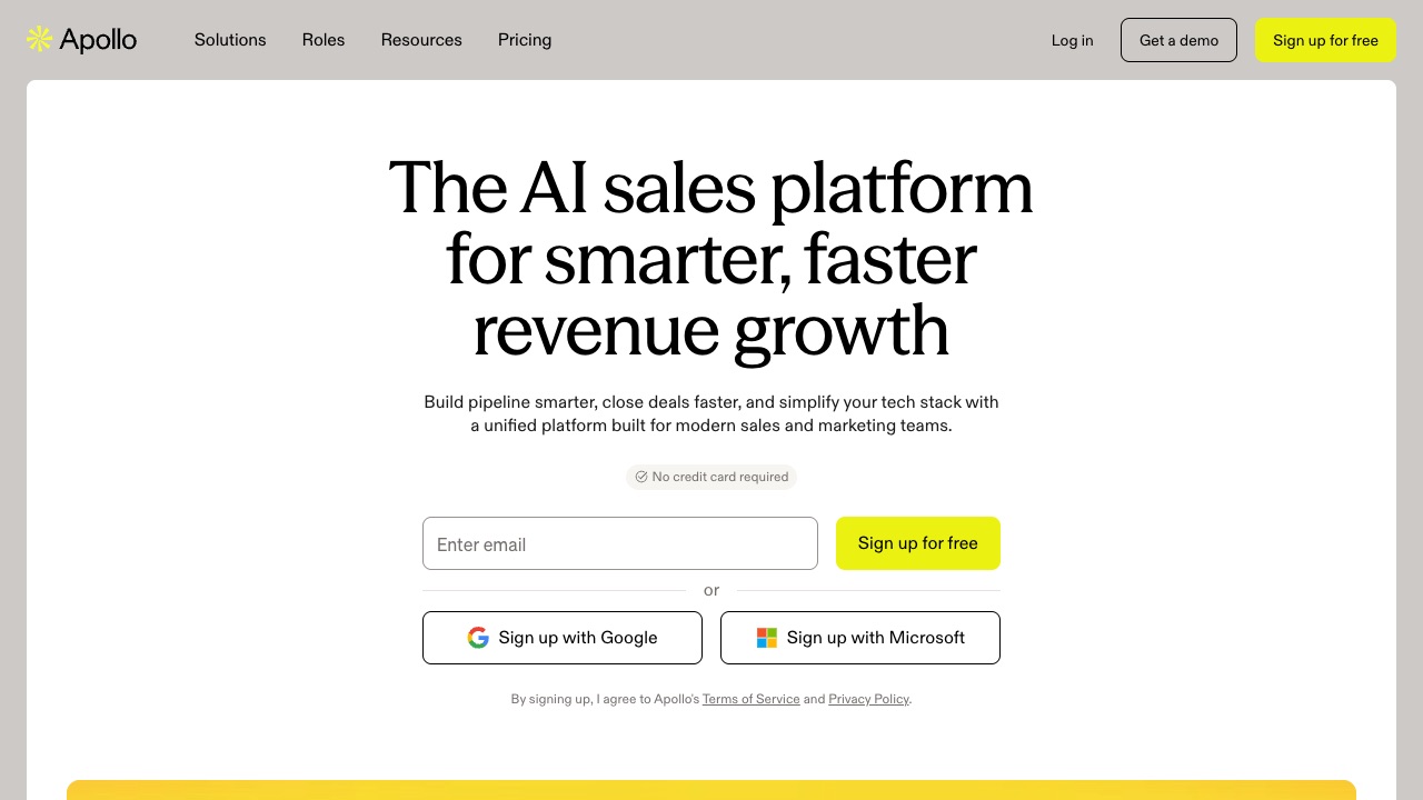 Apollo.ioの公式サイトのファーストビュー