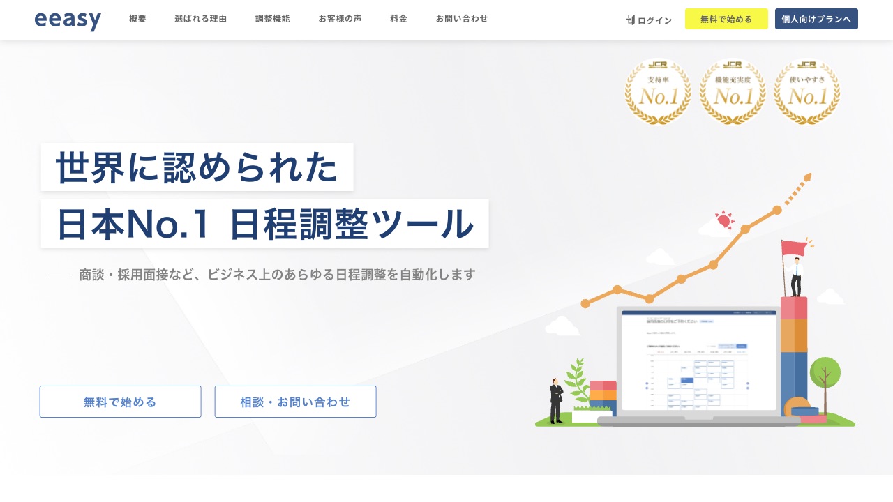 eeasyの公式サイトのファーストビュー