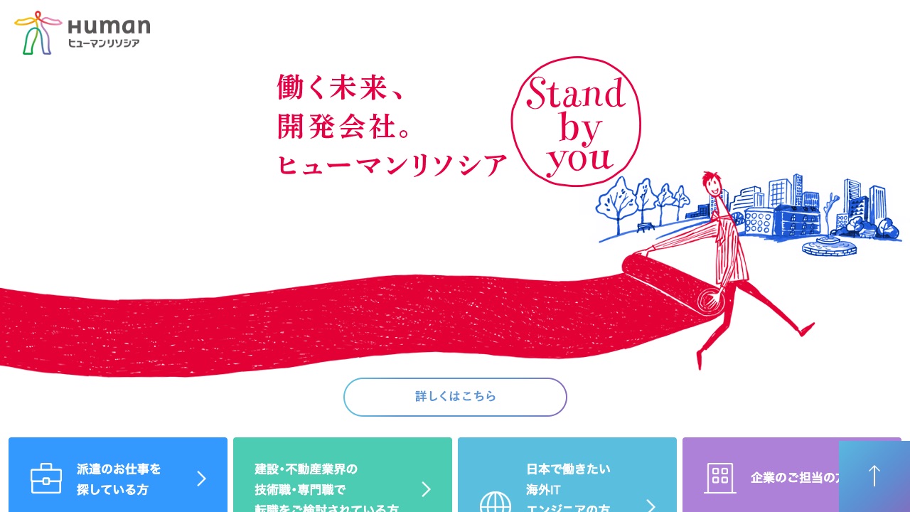 ヒューマンリソシア株式会社の公式サイトのファーストビュー
